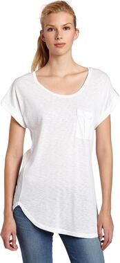 Splendid Slub Knit Jersey Short Sleeve Pocket High Top Blouse Top Size Small